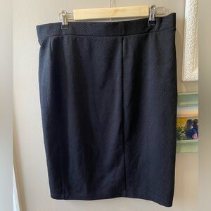 Liz Claiborne Black Textured Stretch Pencil Skirt | Size L